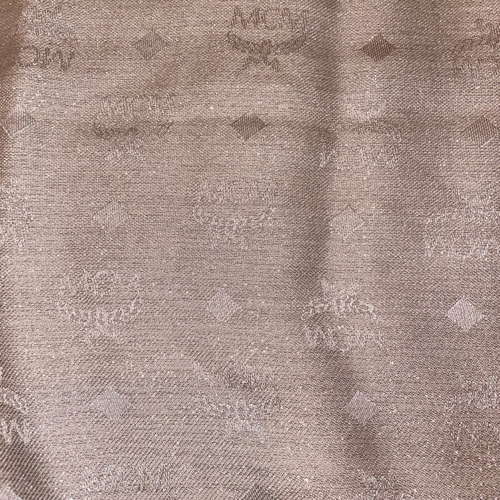 MCM Monogram Fabric Scarf in Elegant Sparkly Champagne Color